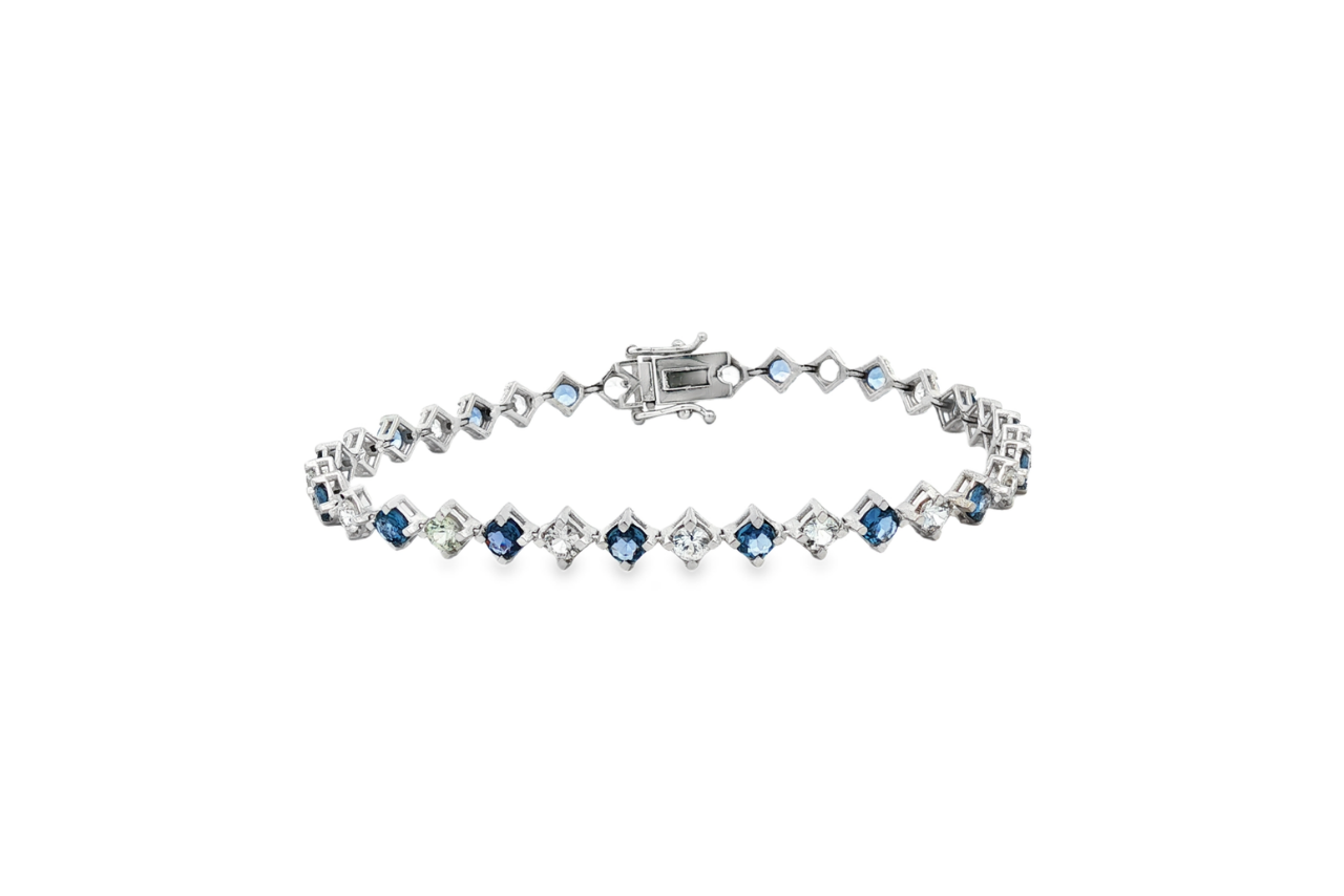 A Yogo Sapphire and Diamond bracelet.