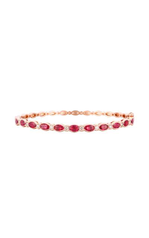A rose gold ruby tennis bracelet