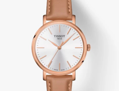 An elegant minimalist watch from Tissot, available at Goldsmith Gallery Jewelers.