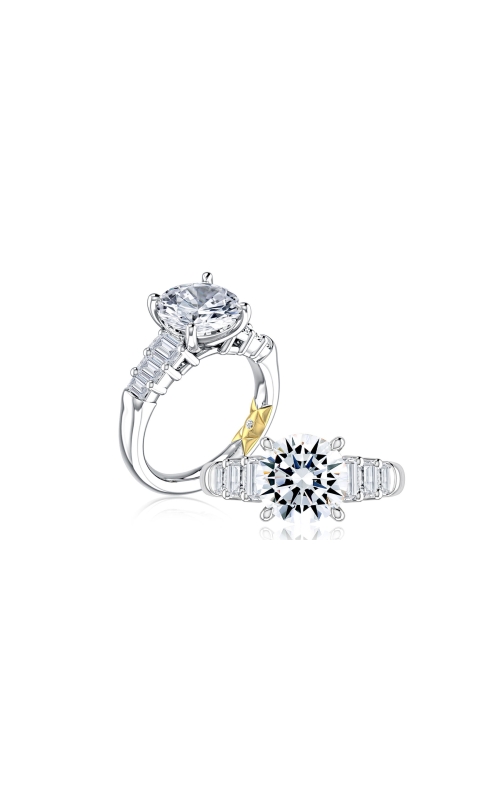 A JAFFE DIAMOND 7-STONE SEMI MOUNT