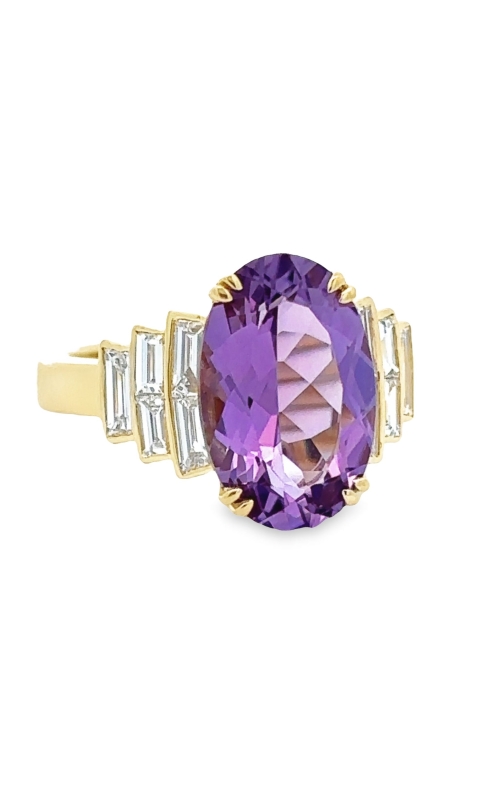 CHARLES KRYPELL AMETHYST AND DIAMOND RING