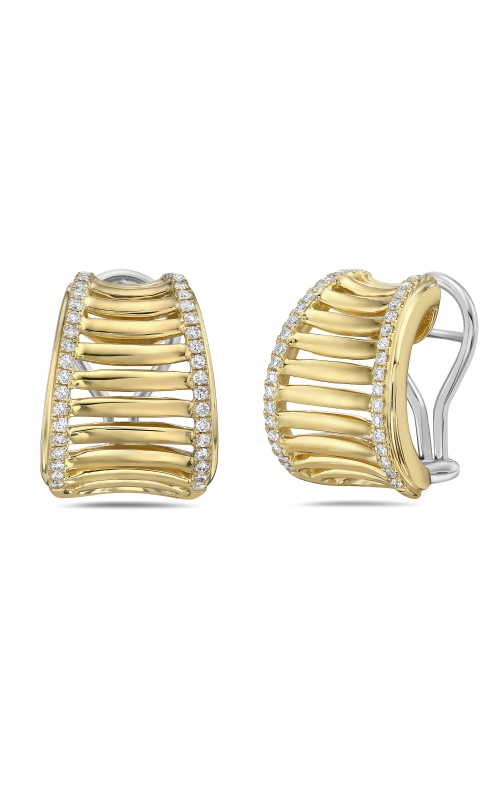 CHARLES KRYPELL DIAMOND BIRDCAGE HOOP EARRINGS 1-3456-GD18