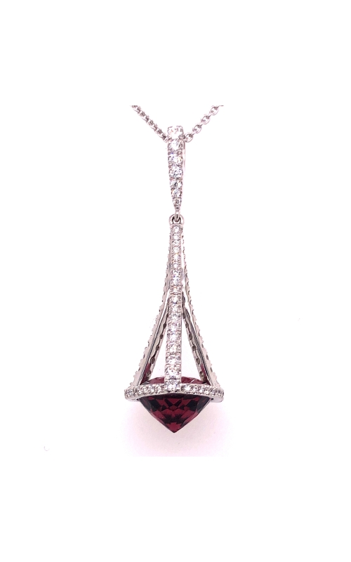 CHARLES KRYPELL GARNET AND DIAMOND DROP PENDANT