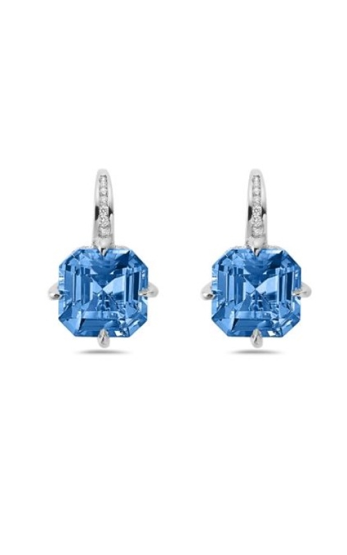 TOPAZ AND DIAMOND DROP EARRINGS