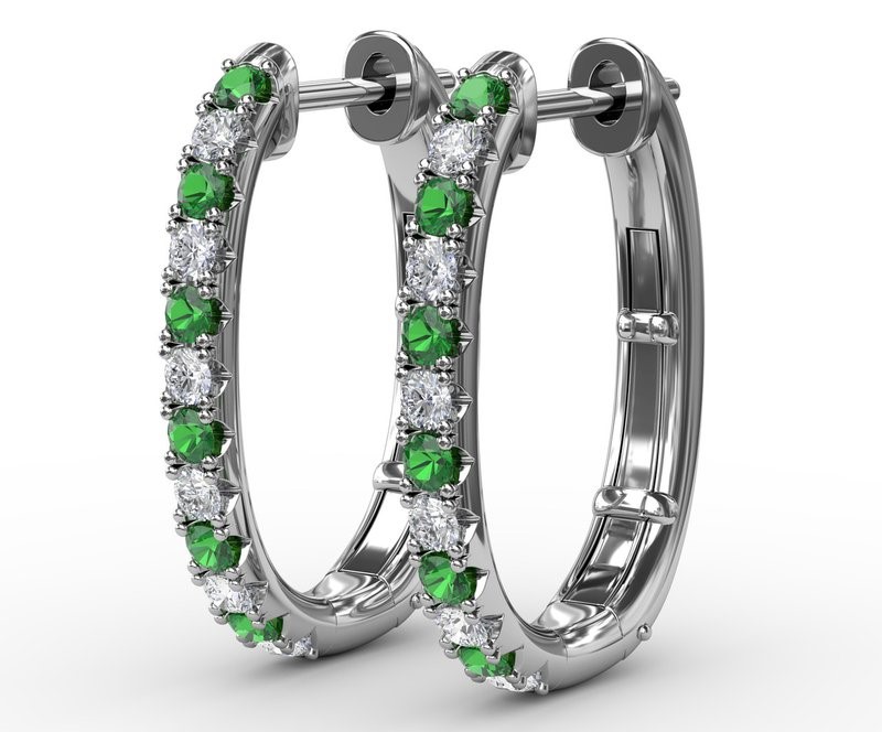FANA EMERALD AND DIAMOND EARRINGS FANA EMERALD AND DIAMOND EARRINGS