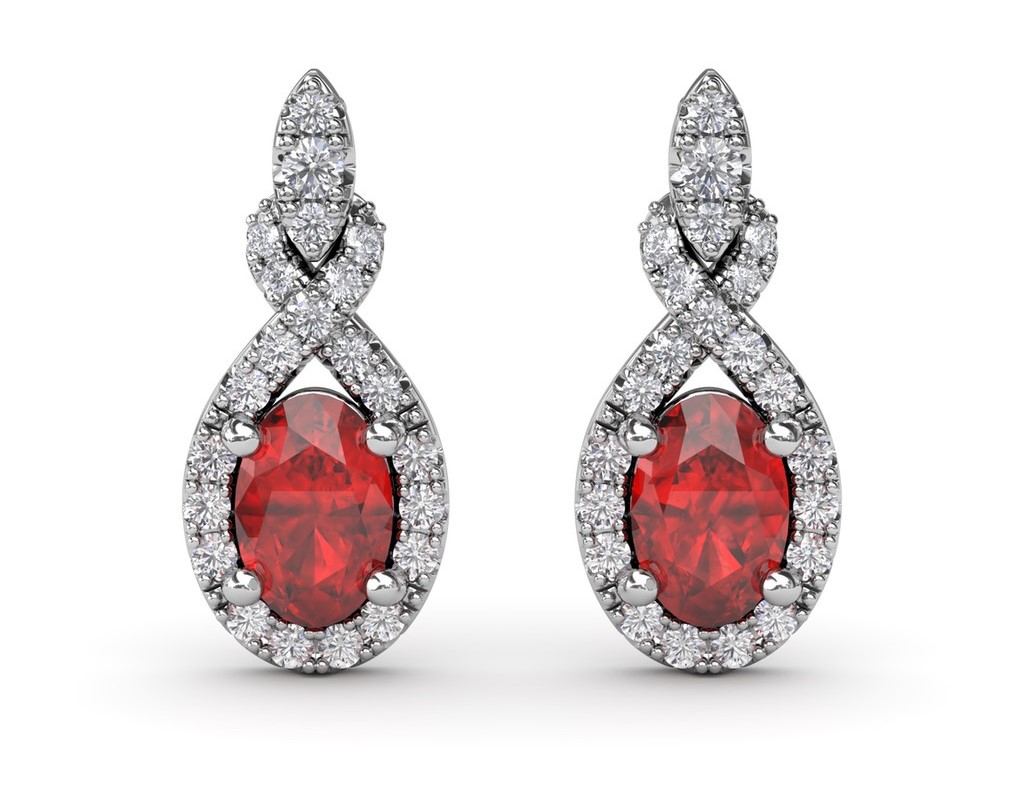 FANA RUBY AND DIAMOND DROP EARRINGS FANA RUBY AND DIAMOND DROP EARRINGS