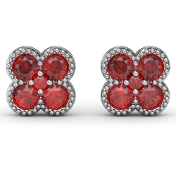FANA RUBY CLOVER EARRINGS thumbnail 1