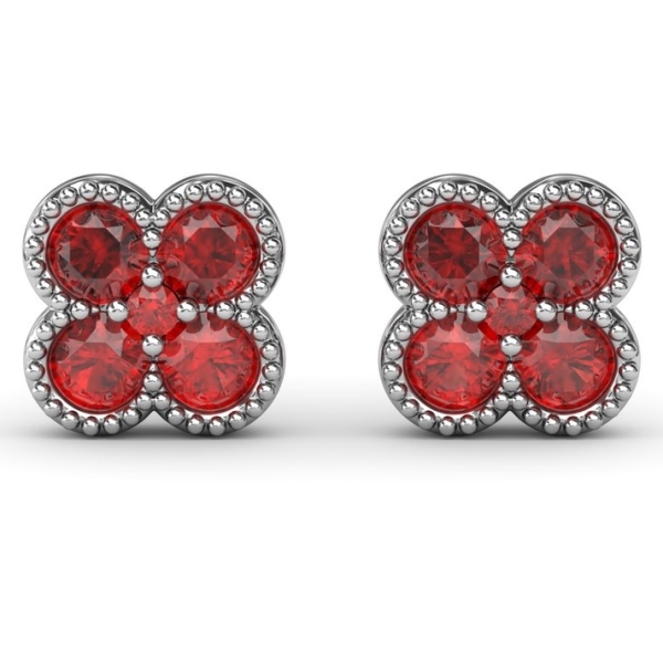 FANA RUBY CLOVER EARRINGS