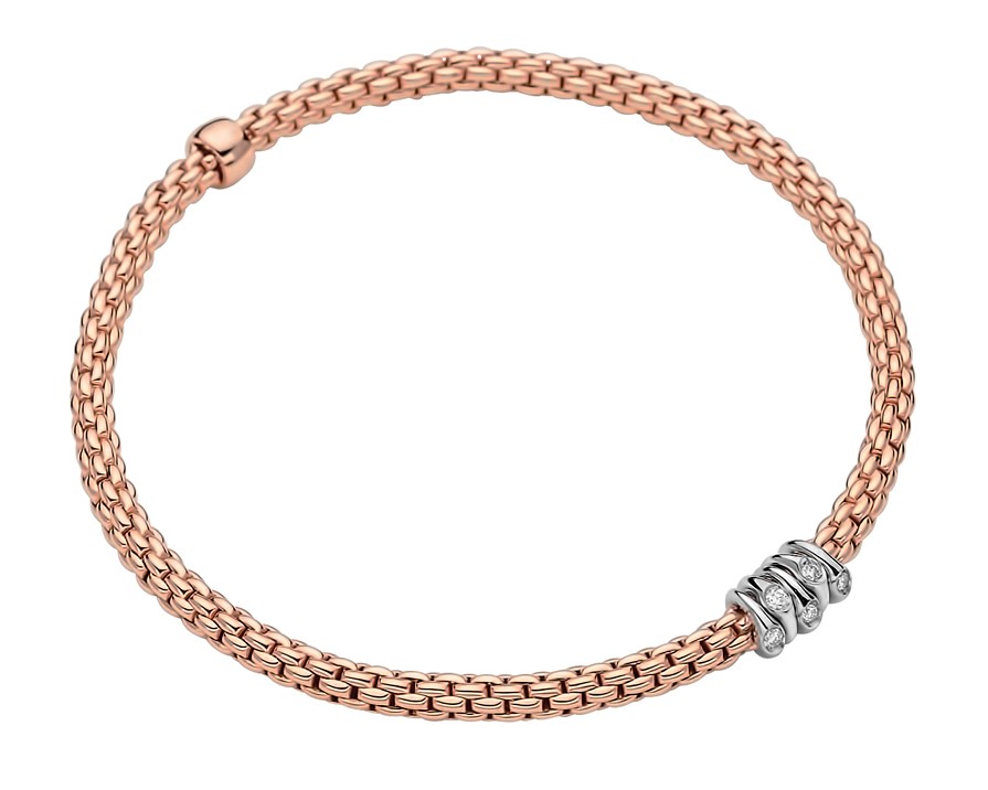 FOPE FLEX'IT BRACELET WITH DIAMOND RONDELS FOPE FLEX'IT BRACELET WITH DIAMOND RONDELS