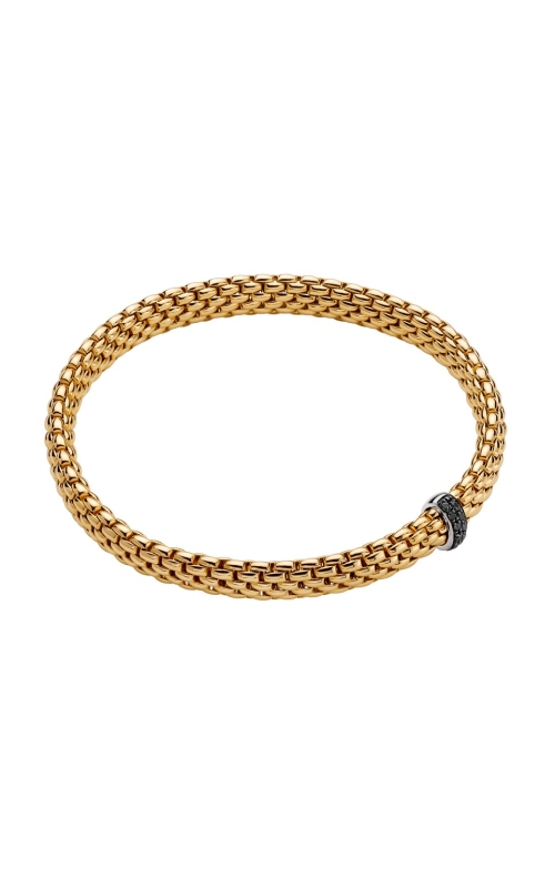 FOPE FLEX'IT BRACELET WITH BLACK DIAMOND PAVE RONDEL 56002BX_BN_G_X1X_0XL