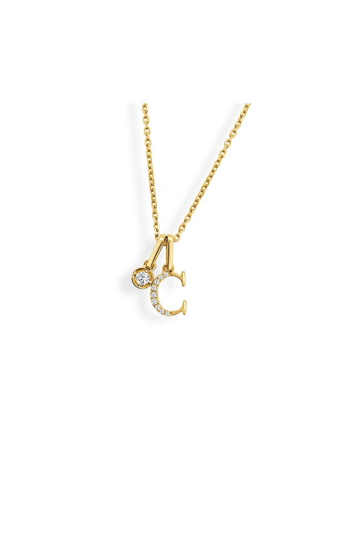 FREDERIC SAGE DIAMOND INITIAL C AND SOLITAIRE CHARM PENDANT