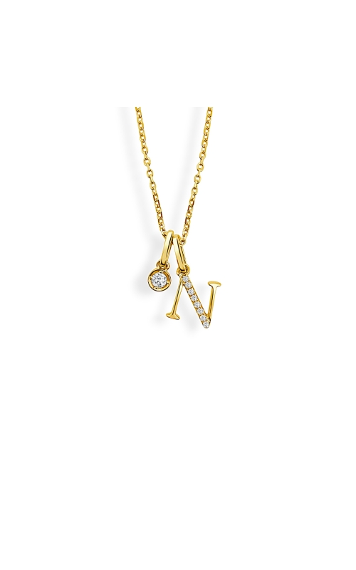 FREDERIC SAGE DIAMOND INITIAL N AND SOLITAIRE CHARM PENDANT