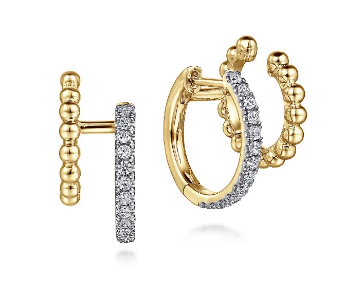 DIAMOND HOOP AND CUFF EARRINGS DIAMOND HOOP AND CUFF EARRINGS