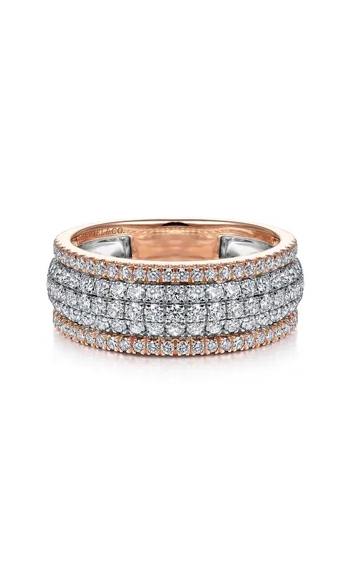 DIAMOND 3 ROW WIDE BAND