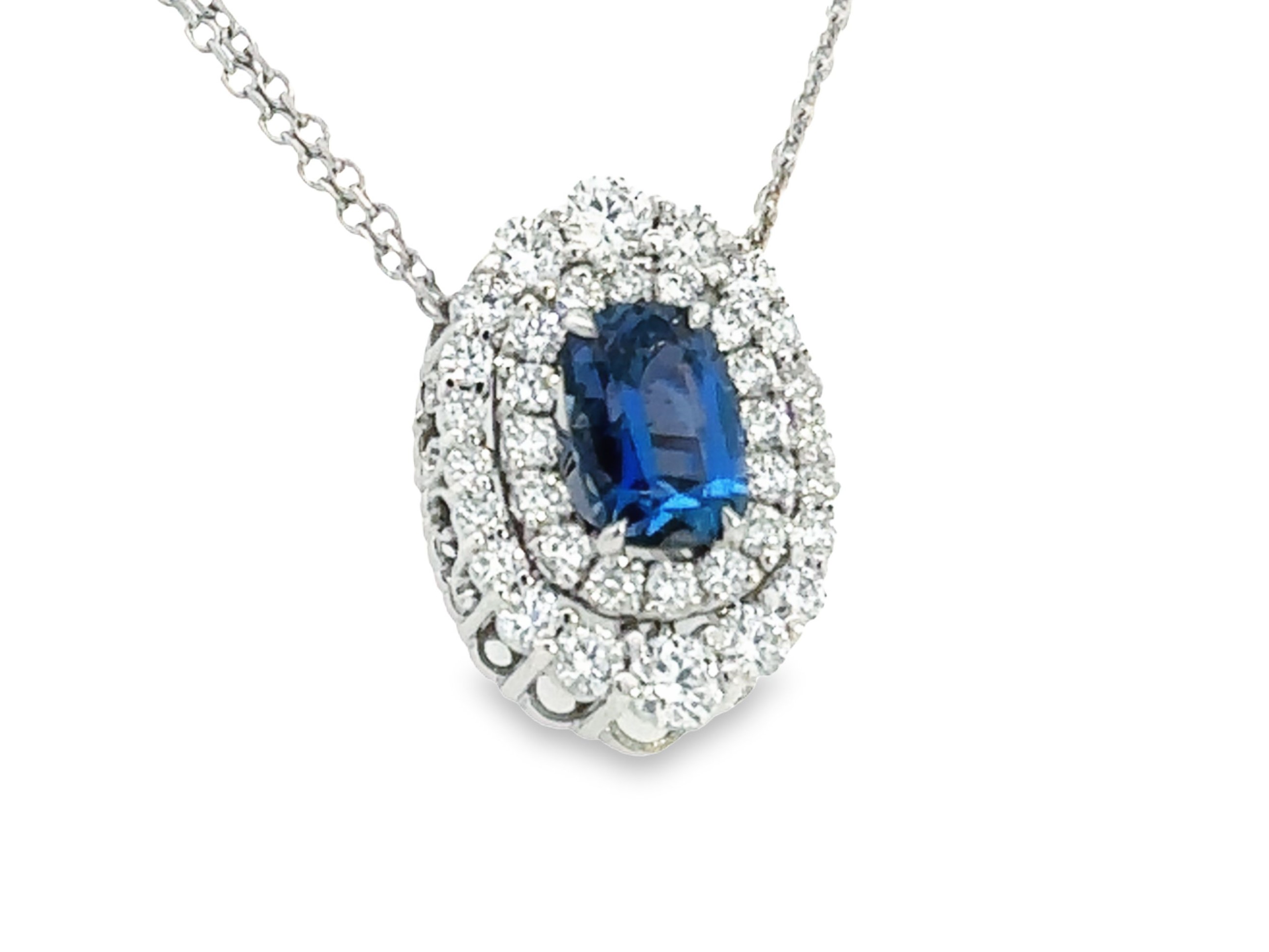 GOLDSMITH GALLERY CUSTOM YOGO SAPPHIRE AND DIAMOND SLIDE PENDANT GOLDSMITH GALLERY CUSTOM YOGO SAPPHIRE AND DIAMOND SLIDE PENDANT