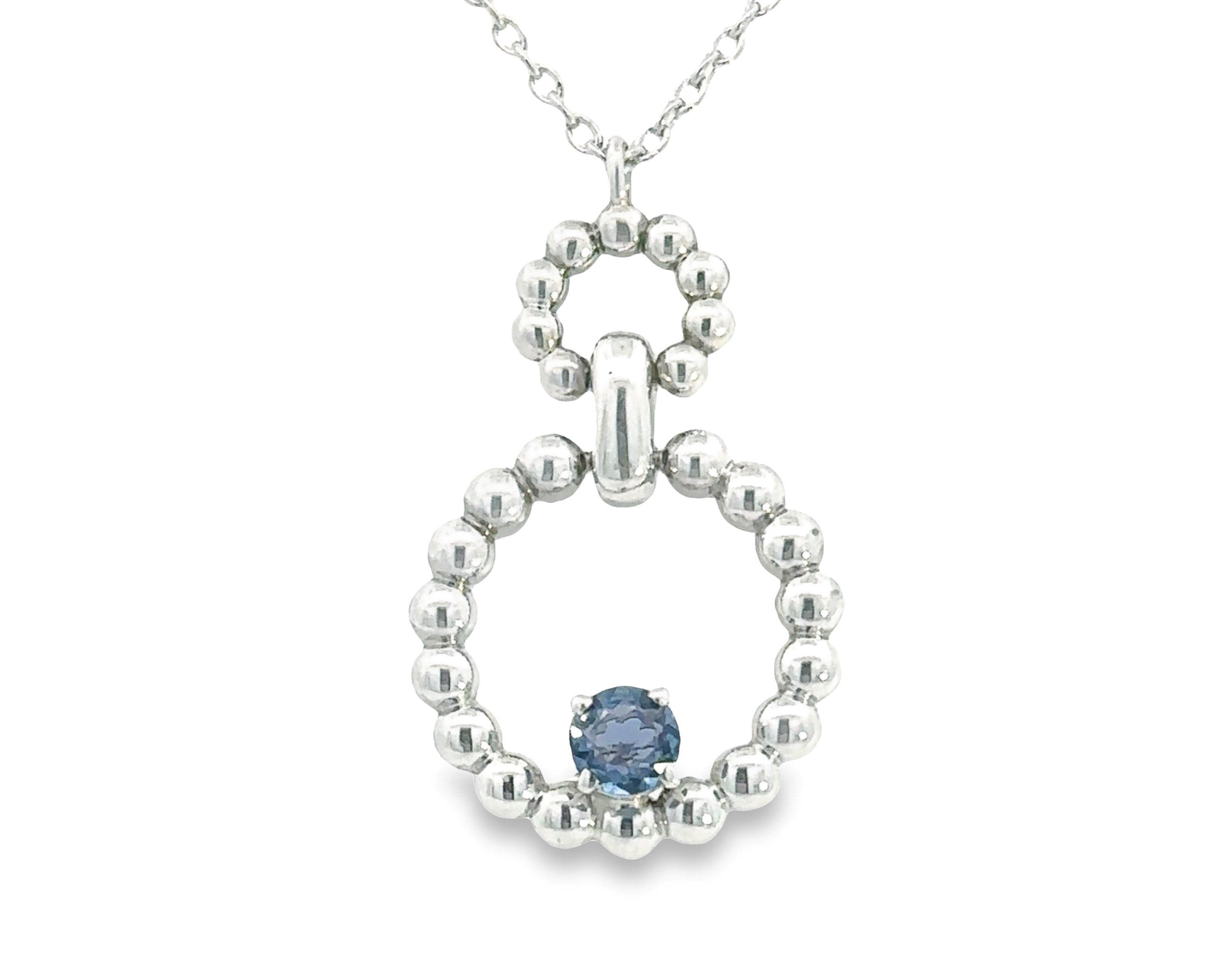 YOGO SAPPHIRE BEADED CIRCLE DROP PENDANT YOGO SAPPHIRE BEADED CIRCLE DROP PENDANT