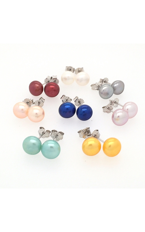 SET OF 8 MULTI COLOR PEARL STUDS