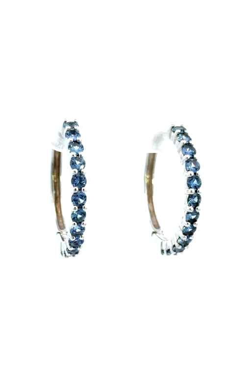YOGO SAPPHIRE ROUND HOOP EARRINGS
