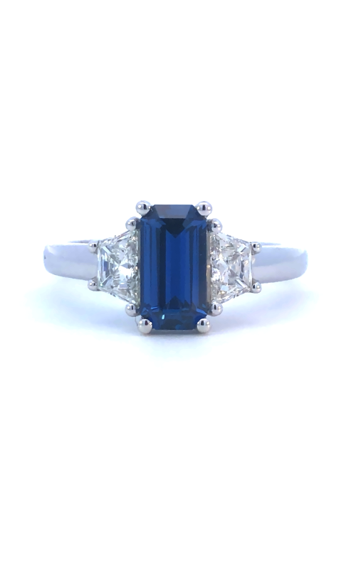 GOLDSMITH GALLERY YOGO SAPPHIRE AND DIAMOND 3-STONE RING