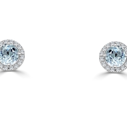 HAYLIE ANN BIRTHSTONE HALO STUD EARRINGS thumbnail 1