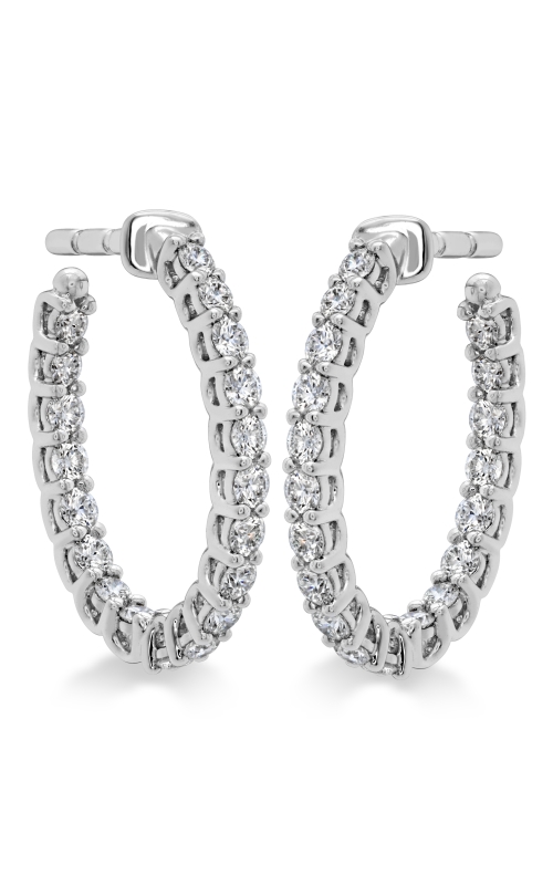 2/3CTW HEARTS ON FIRE DIAMOND SMALL OVAL INSIDE/OUTSIDE HOOP EARRINGS