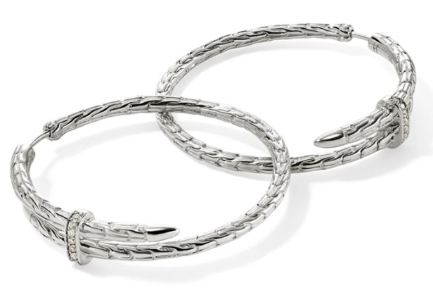 JOHN HARDY DIAMOND HOOP EARRINGS JOHN HARDY DIAMOND HOOP EARRINGS