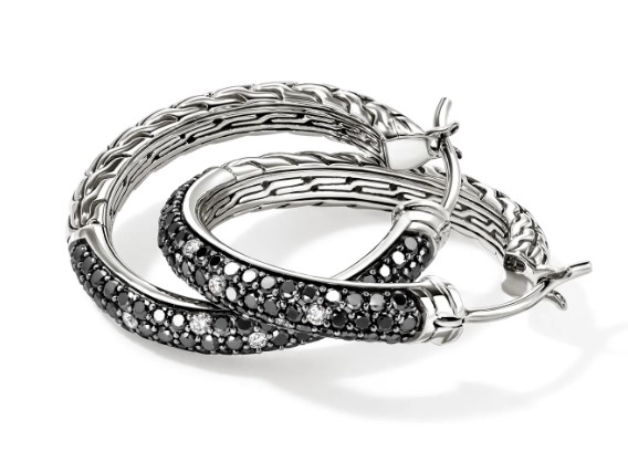 JOHN HARDY DIAMOND HOOP EARRINGS JOHN HARDY DIAMOND HOOP EARRINGS