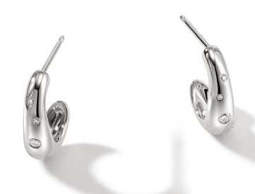 JOHN HARDY DIAMOND J HOOP EARRINGS JOHN HARDY DIAMOND J HOOP EARRINGS