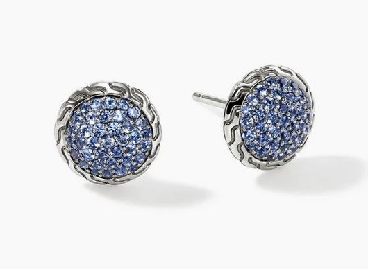 JOHN HARDY SAPPHIRE PAVE STUD EARRINGS JOHN HARDY SAPPHIRE PAVE STUD EARRINGS