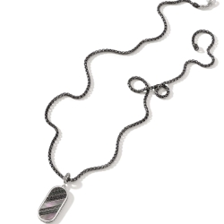 JOHN HARDY CARVED CHAIN INLAY DOG TAG PENDANT NECKLACE NMS9009824SMBRDBLSX26