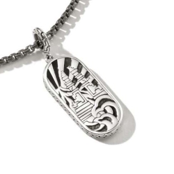 JOHN HARDY CARVED CHAIN INLAY DOG TAG PENDANT NECKLACE NMS9009824SMBRDBLSX26