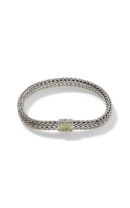 JOHN HARDY PERIDOT AND BLACK SAPPHIRE REVERSIBLE CHAIN BRACELET