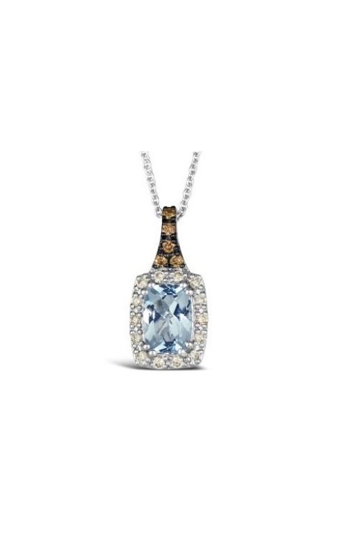 LE VIAN SEA BLUE AQUAMARINE AND DIAMOND DROP PENDANT
