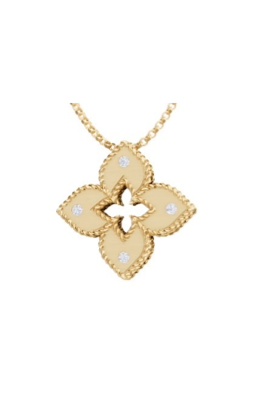 ROBERTO COIN DIAMOND MEDIUM FLOWER SLIDE PENDANT