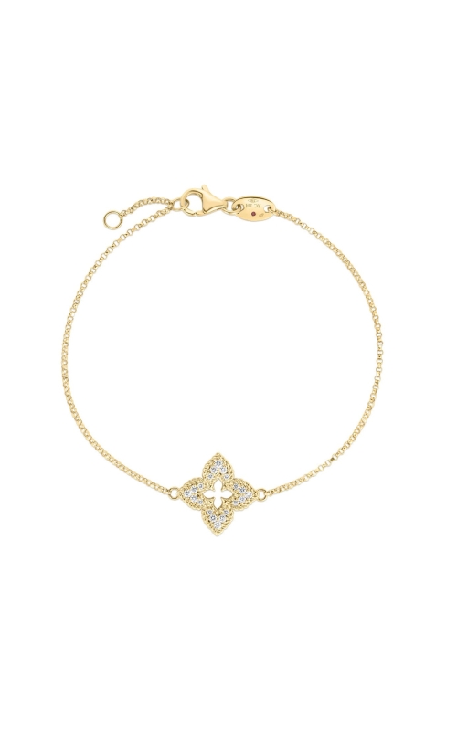 ROBERTO COIN DIAMOND PAVE SMALL FLOWER STATION BRACELET