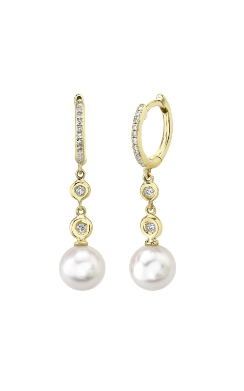 PEARL AND DIAMOND DROP EARRINGS